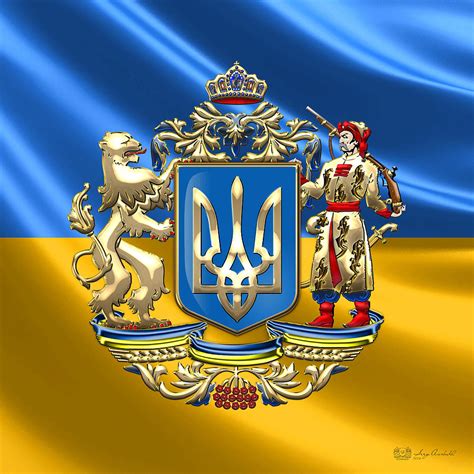 ukraine war flags and coats of arms